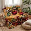 Cherry Leopard Bow Pattern Blanket Personalized Name Flannel Blanket Soft Cozy Plush Throw for Sofa Bed Lightweight Home Decor