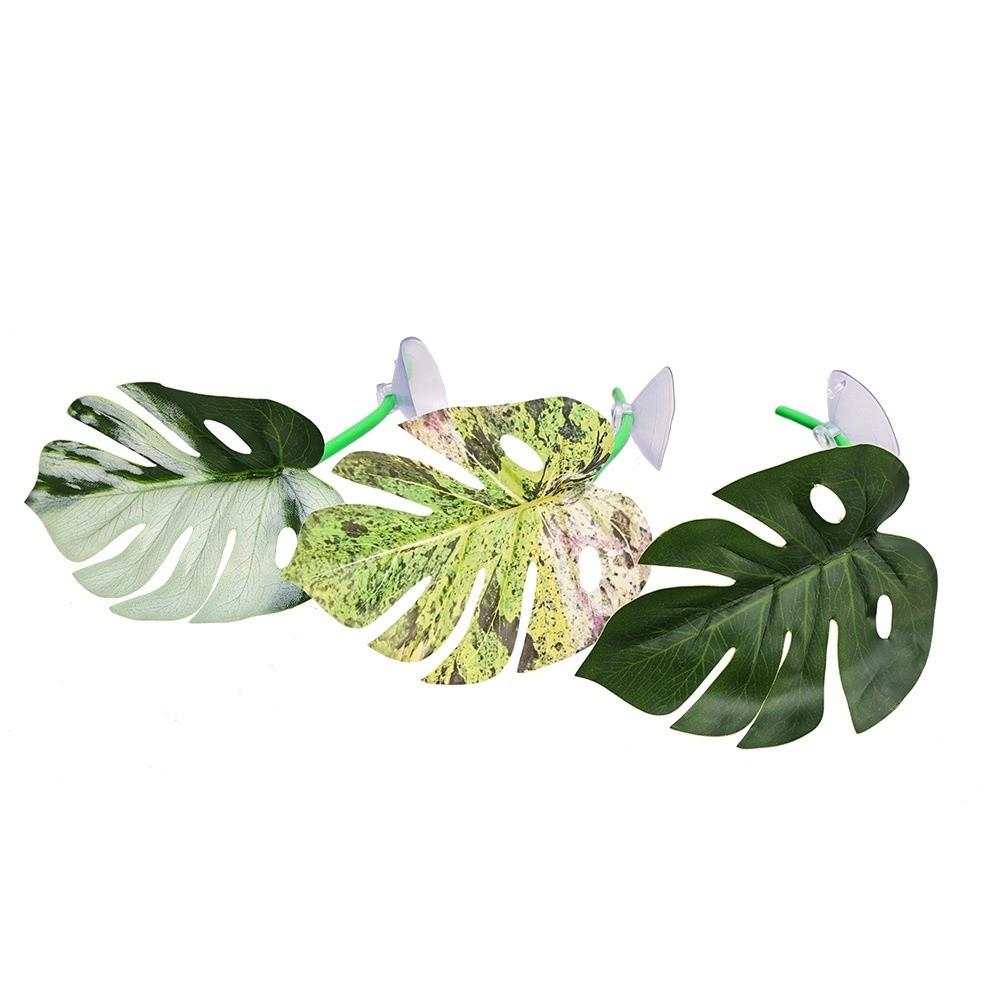 1/4PCS Green Leaf Betta Fish Rest Aquarium-Safe Suction Cup Artificial Leaf Fighting Perch Simulated Lotus Leaf Hammock