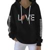 Ladies' Loose And Comfortable Casual Rugby Fun Printed Sports Hooded Sweatshirt