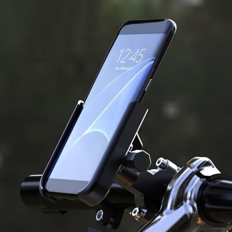 Aluminum Motorcycle Phone Holder 360 Degree Rotatable Phone Stand not Slip Designs Easy Installation for Secure Grip