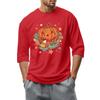 Men'S Round Neck Three-Quarters Sleeve Top Casual Fashion T-Shirt
