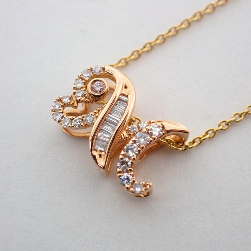 [Used] K18/K18PG Diamond Initial M Pendant Top/j52-2