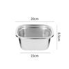 Extra Thick Double-Layer Stainless Steel Square Basin for Vegetable, Fruit, & Rice Washing