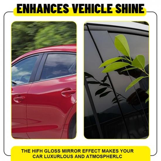 10PC Pillar Post Trim Door Window Docal Glossy Black For Mazda 3 Axela 2014-2018