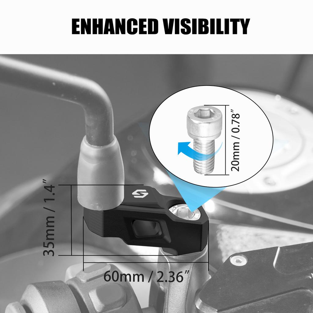 For BMW R1200GS/R1200GS Adventure 2013-2018 2017 2016 Mirror Extender Riser R1250GS/R1250GS Adventure 2019-2023 2022 2021 2020