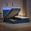 Ottoman Bed with Mattress and LED Blue 180 X 200 Cm Fabric