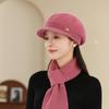 Rabbit Fur Flower Warm and Fashionable Winter Peaked Hat Old Lady Ear Protection Woolen Hat
