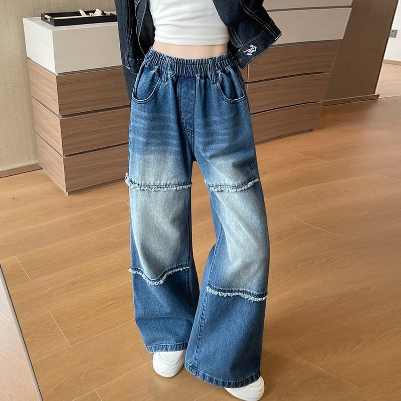 Plus Size Vintage High Waist Casual Loose Women Spring Summer Autumn Jeans Denim Wide Leg Pants