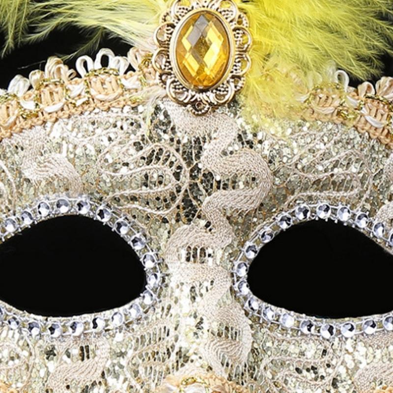 Masquerade Feather Mask for Women Venetian Mask Party/Balls Prom/Wedding/Wall Decorations Mardi Gras Mask Costume Mask