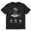 Fish Calling Graphic T Shirt Funny Phone Call Fishing T Shirts Men Women Fashion 100% Cotton Short Sleeve Oversized T Shirt Tops