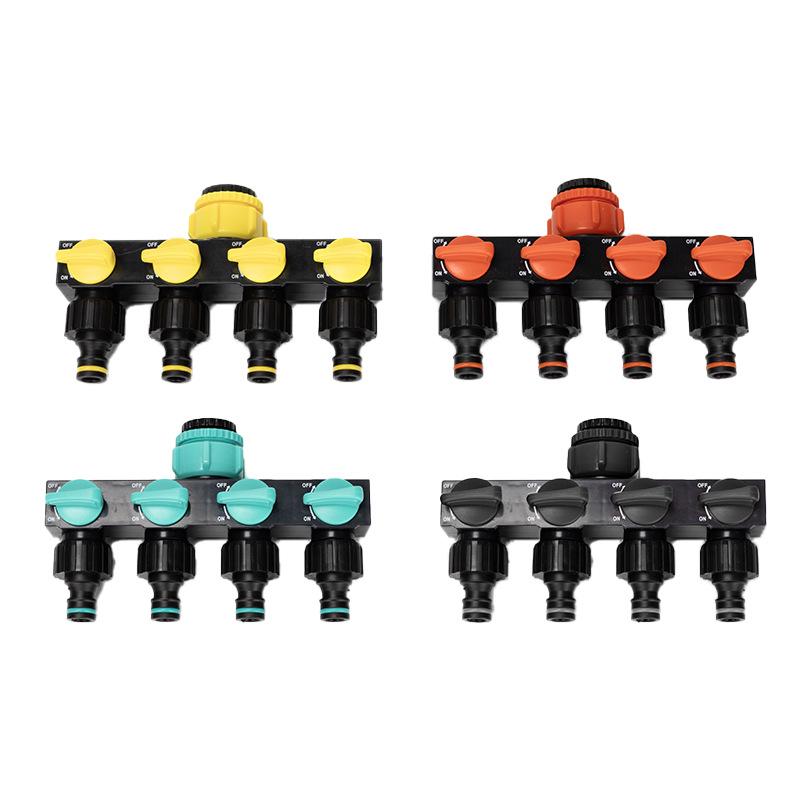 Car Wash 4/6-Point Diverter, 1" Faucet Connector, 5-Way with Ball Valve