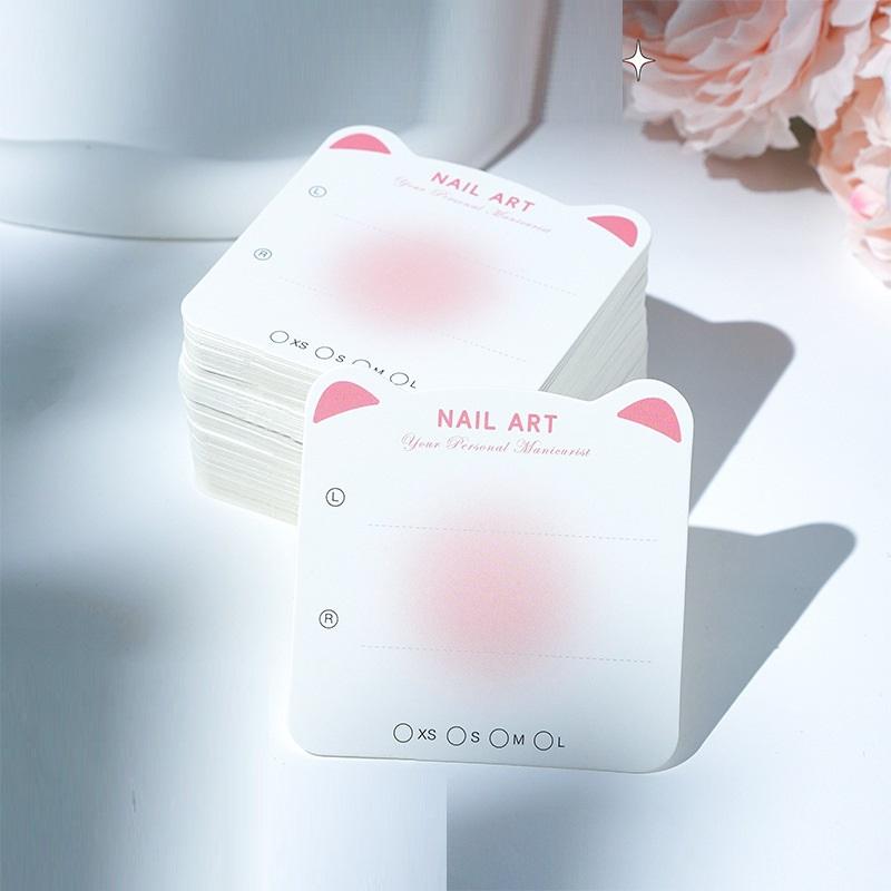 Press On Nail Bottom Cardboard Cards Packaging Bag Square Nail Art Display Photo Props Card False Nail Tips Manicure Tools