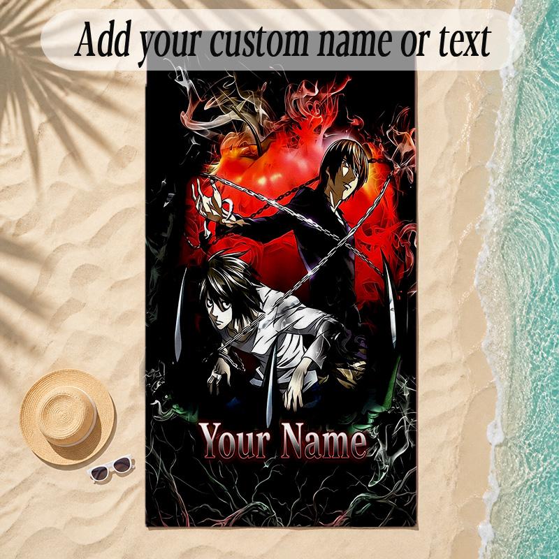 Beach TowelDeath Note Custom Name Text Personalized Soft Towel for Beach Pool Indoor Home Decor Gift