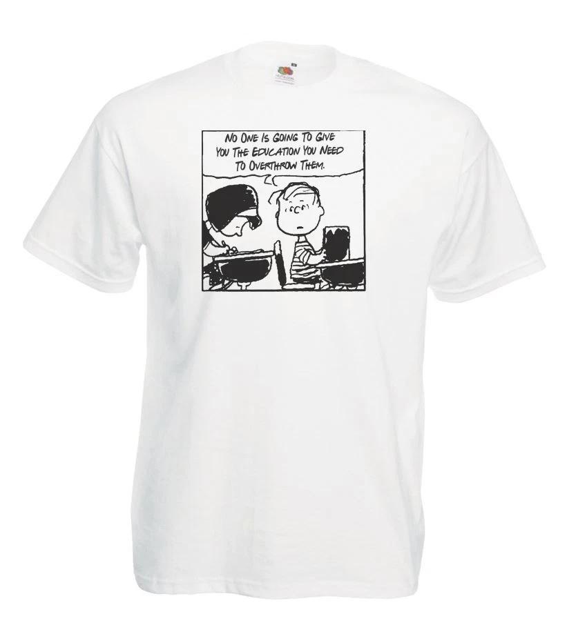 

Mens No One Going To Give You Education Overthrow Them Unisex White 100% Cotton T-shirt Mens Tees Top 2XL