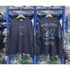 New Y2K Saint × West-Coast Choppers Co Branded Long Sleeved Washed Distressed Cross Print Loose Men's Long Sleeved T-shirt