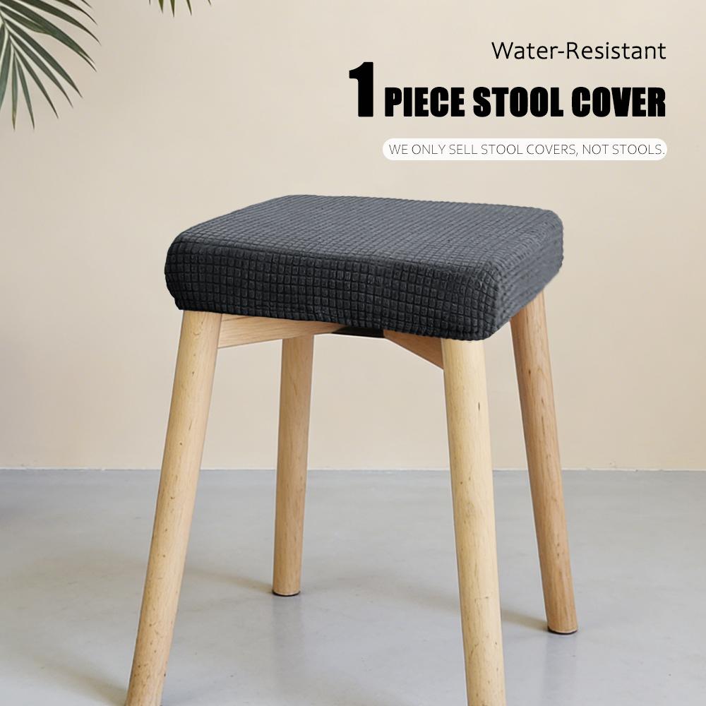 Jacquard Chair Seat Cover Elastic Rectangle Bar Stool Cover Elastic Chair Protector Removable Dust Covers Square Stool Covers
