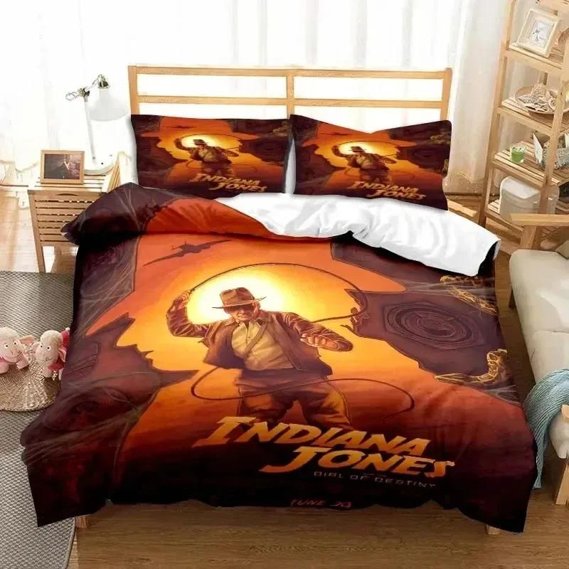 Indiana Jones L'Ultima Crociata Set Biancheria da Letto Elegante Singolo Matrimoniale King Size Camera da Letto Ragazzi Copripiumino Set Copripiumino Regalo