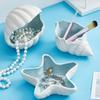 Elegant Coastal Themed Ceramic Dish For Jewelry Storage Makeup Vanity Tabletop Decorative Display Tray