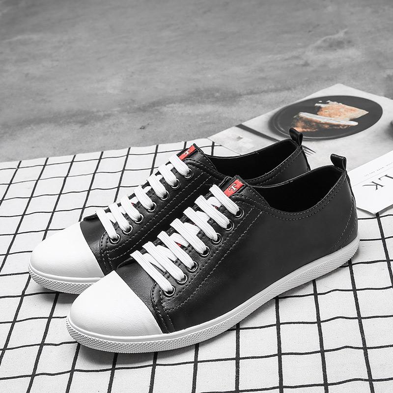 

Модные универсальные стильные кроссовки для мужчин, кожаные мужские повседневные туфли, нескользящие мужские дышащие кеды, брендовые мужские удобные слипоны 44