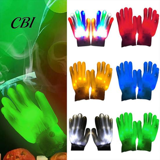 Nachtclub Rave Ausrüstung LED Leuchtende Handschuhe mit 6 Blinkmodi, Requisiten für Fotografie Leuchten Halloween Weihnachtsfeier, Konzert Festival Kostüm