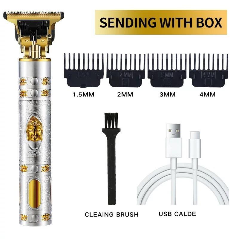 Professional Hair Clippers Electric Haircut Kit Hair Trimmer Grooming Waterproof Rechargeable Close Cutting T Blade for Men