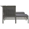 5 Piece Garden Lounge Set with Cushions Grey Poly Rattan