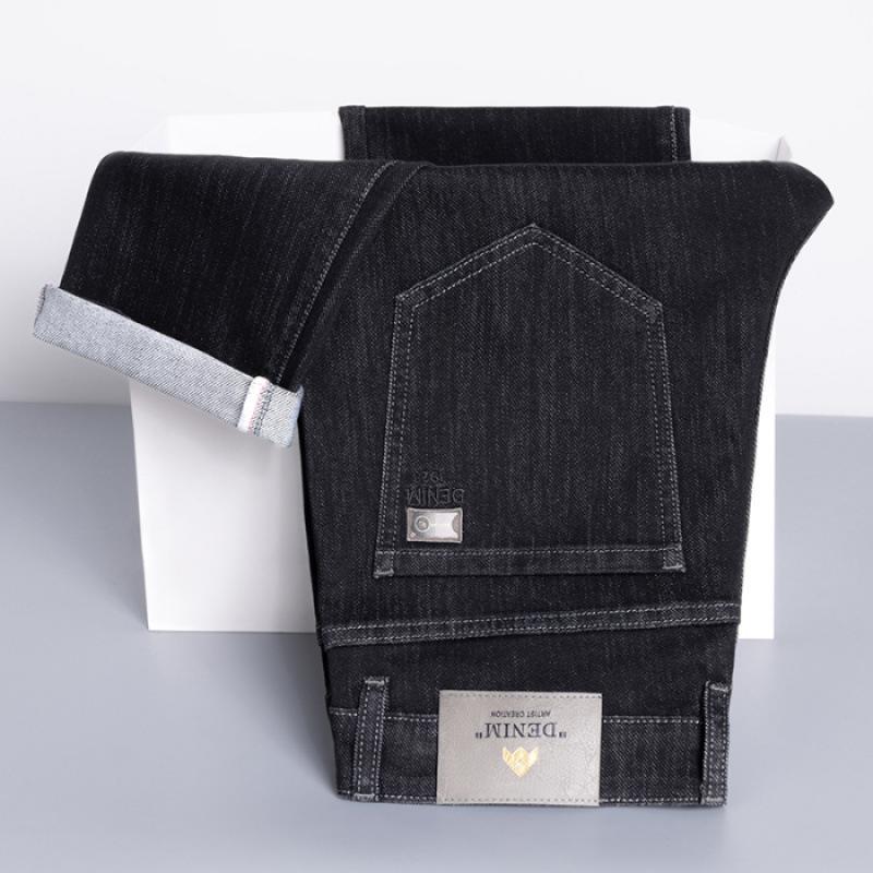 JYL New Elastic Universal Wide Fashion Jeans Men's Straight Thickness