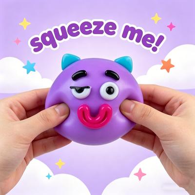 Curiosities NEW Smushers Squishy Dog Face Swap Toy Soft Moldable Cute Slow Rise Squeeze Relaxing Sensory Play for Kids