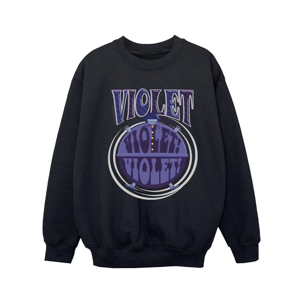 Willy Wonka Girls Violet Turning Violet Sweatshirt