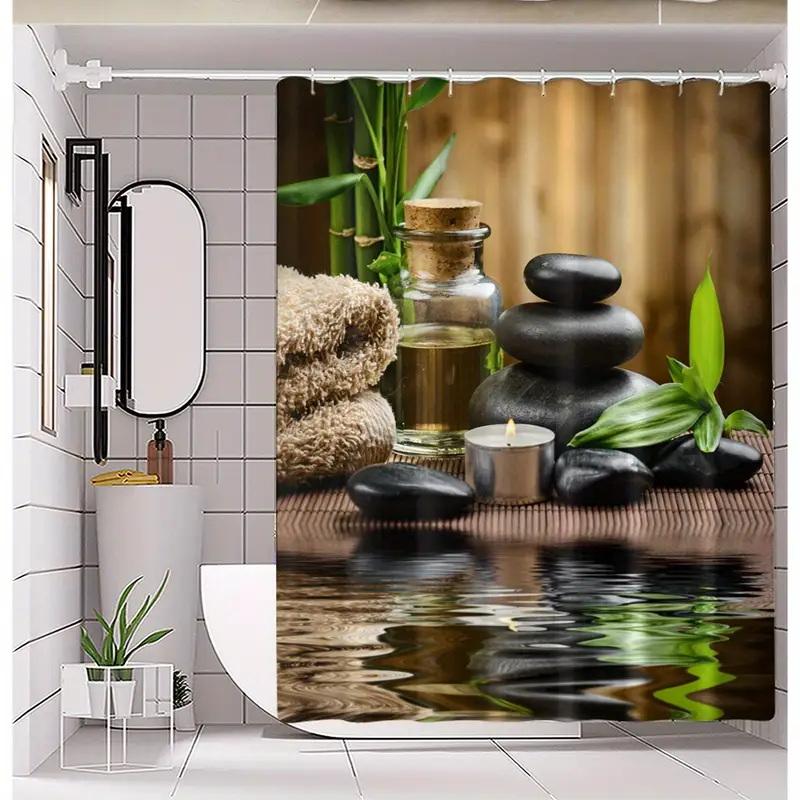 Caryophylla Orchid Pattern Shower Curtain Hook, Waterproof Shower Curtain, Bathroom Partition, Bathroom Curtain, Home Decoration
