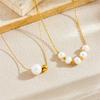 18K Gold Plated Necklace with Baroque Freshwater Pearls, Dainty Pearl Chain Choker, Adjustable Elegant Jewelry for Women Daily Wear Gift