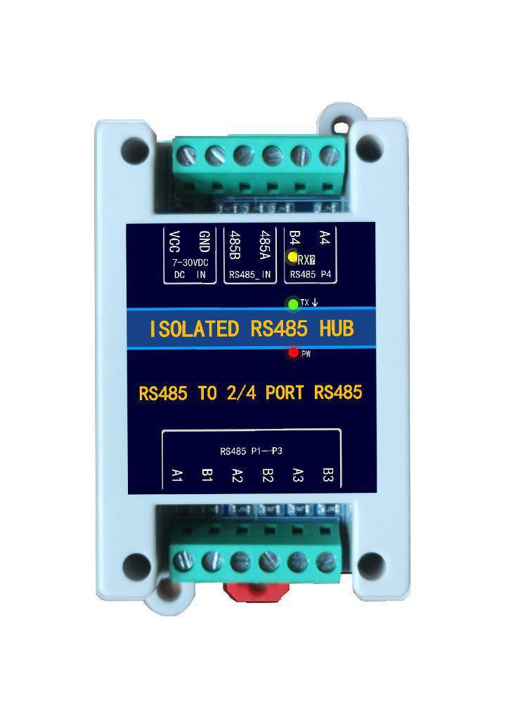 4-Port RS485 Hub with Optical Isolation and Signal Amplification