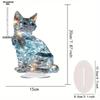 Crystal Kitten - 2D Flat Acrylic Desktop Ornament, Wall Decor Art, Four Seasons Decoration, Novelty Home Decor, Perfect Durable for Bedroom
