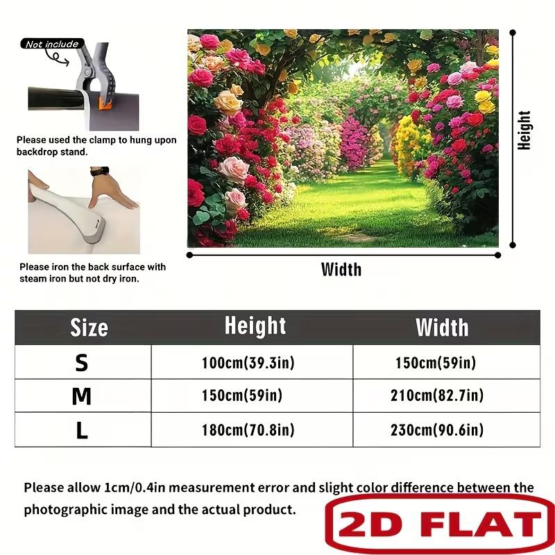 2D Flat Printing Rose Arch Backdrop for Weddings, Birthdays & Photoshoots