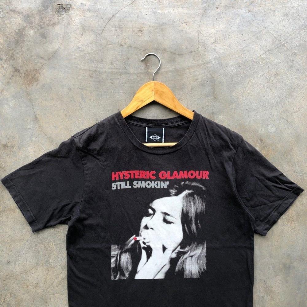 Винтажная hysteric glamour все еще жгучая черная футболка с коротким рукавом KV35910 Унисекс S