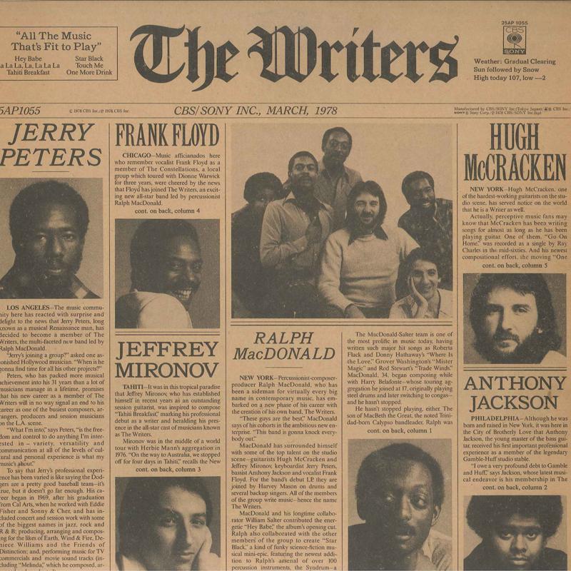 

LP Record WRITERS Writers 25AP1055 CBS SONY 1978 Japan Jazz Used