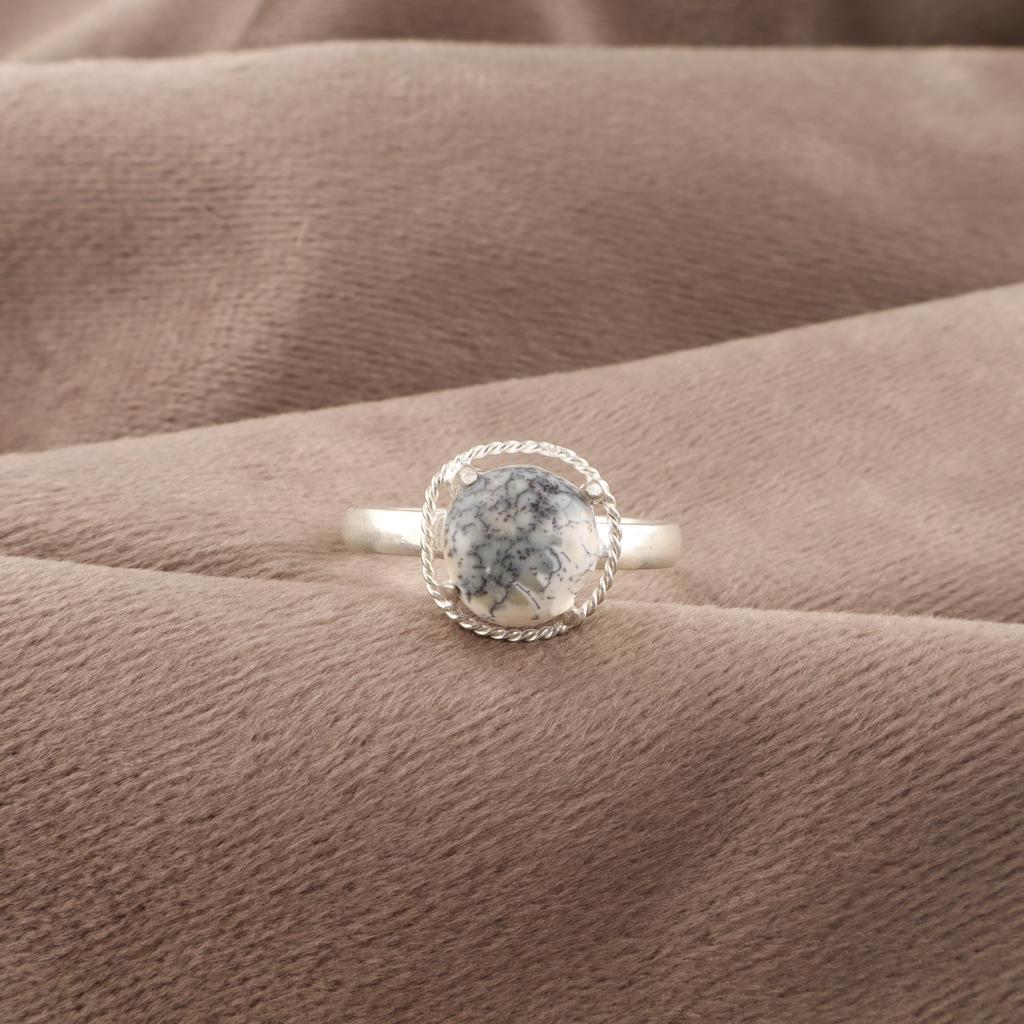 Dendrite Opal Gemstone Jewelry, 925 Sterling Silver Ring, Handmade Jewelry, Beautiful Silver Opal Jewelry For Thanksgiving Gift