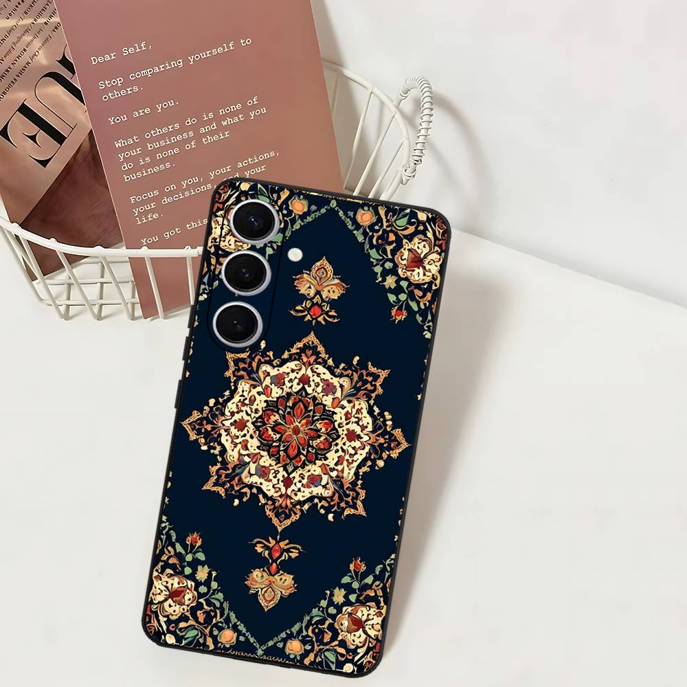 Custodia per Telefono con Motivo Floreale Tappeto Persiano Per Samsung S 24 Fe 25 Ultra Plus 20 Lite 21 30 22 23 24 22 Ultra 5G Fundas