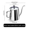 600 ml Tropfkessel für Kaffee, Teekanne, antihaftbeschichtet, lebensmittelechter Edelstahl, Schwanenhals-Tropfkessel, Schwanenhals, dünner Mund