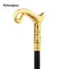 Gyllene lyxkurva Linjetyp Gåkäpp Mode Dekorativ käpp Gentleman Elegant Cosplay käppknopp Crosier 93cm