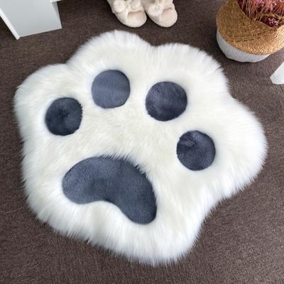 Plüsch-Katzenpfoten-Teppich Flauschige Niedliche Kätzchenpfoten-Form Bodenmatte Gemütlicher Pelziger Anti-Rutsch Schlafzimmerteppich für Wohnzimmer Kinderzimmer Spielzimmer Dekoration