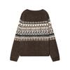 European and American style, new women's clothing, fashionable, versatile, simple color-rubbing effect jacquard knitted sweater
