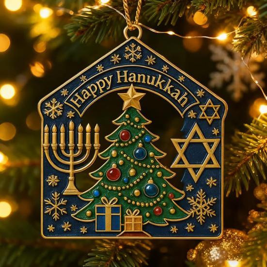Veselou Chanuku Vánoční ozdoba na stromeček Akrylová Židovská Chanuka Vánoční ozdoby Duchovní dárky pro Muže Ženy Dospělé