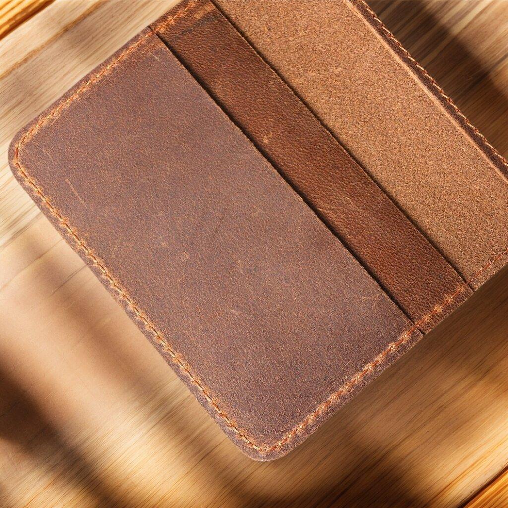Retro Handmade Crazy Horse Cards Cases Top-Grain Leather ID Credit Card Holder Ultra Thin Wallet Mens Portability Card Bag
