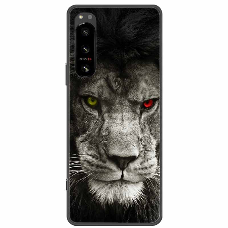 Pro Sony Xperia 5 / 5 II / 5 III Pouzdro TPU Měkký Silikon Nárazuvzdorná Pouzdra pro Sony Xperia 5 III Kryt Telefonu 5II 5III Vlk Lvi