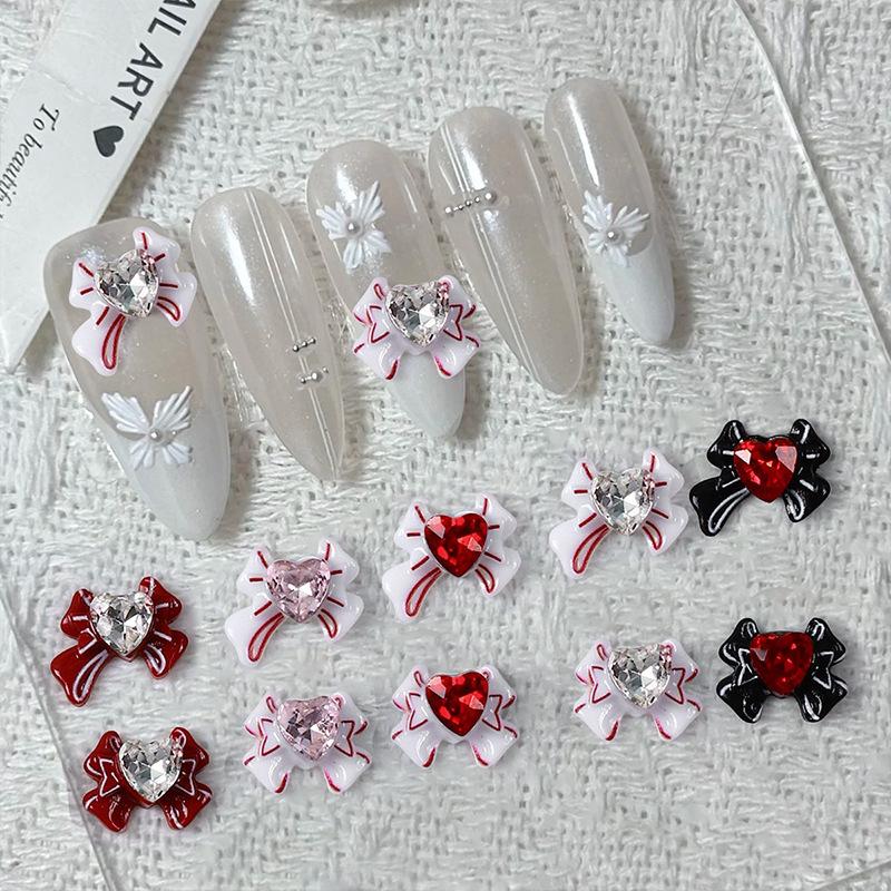 50Pcs Nail accessory - bow-shaped Nail accessory -shaped resin bow for nails Nail accessory