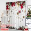 2D Flat Printing 2pcs Christmas Party Curtain Christmas Pine Branch Versatile Polyester Without Electricity Party Decorations