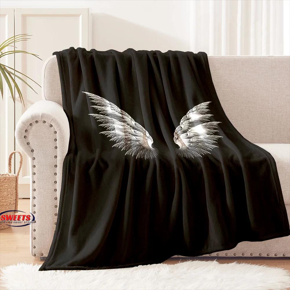 New Arrival! Angel Wings Theme Soft Blanket for Bed Bedroom Sofa Picnic,Warm Throw Blanket for Cover Outdoor Leisure Nap Office