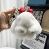 Plush Bowknot Bunny Keychain Fuzzy Faux Fur Rabbit Animal Doll Key Ring Holder DIY Handbag Pendant Backpack Decoration Kids Adults Birthday Gift