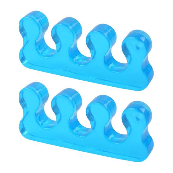 1 Pair Toe Separator for Overlapping Toes, 3-Hole Blue Gel Bunion Corrector, Soft SEBS Foot Spacer for Hallux Valgus, Toe Straightener for Women